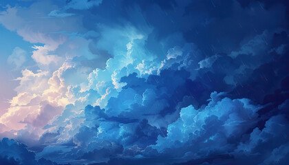 The sound of distant thunder heralds an approaching storm, adding drama to the sky's canvas - obrazy, fototapety, plakaty