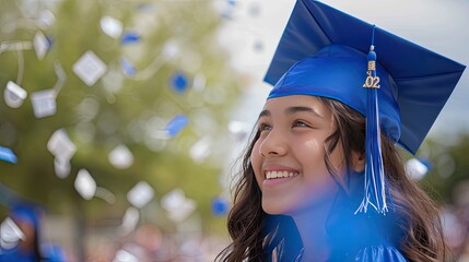 European grad beaming with pride! Capture the joy of success in this radiant student portrait.