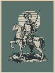 Fototapeta na wymiar The Roman object of horse and weapon custom vector illustration