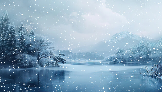 The first snowflakes of winter gently fall, transforming the landscape into a winter wonderland