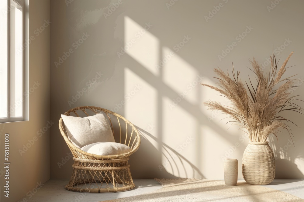 Poster 3d rendering of an interior design mockup background. generate ai image