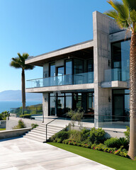 modern luxury villa by the sea