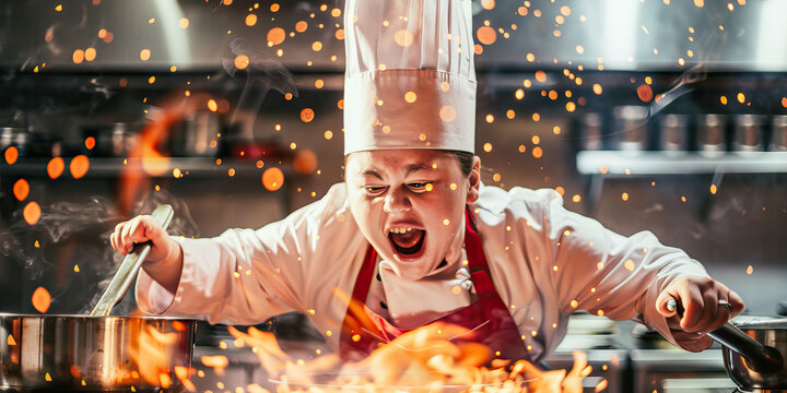 Teen with Down Syndrome Competing in a Cooking Competition. Learning Disability
