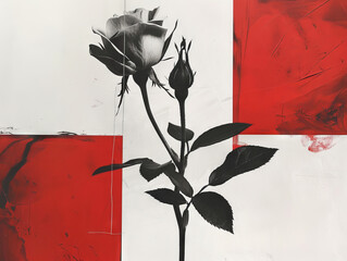 Monochromatic rose with red