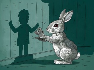 Rabbit shadow puppet