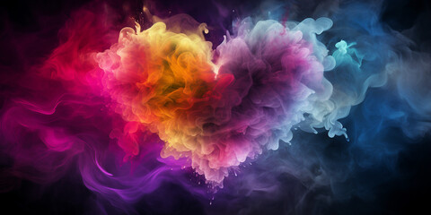 rainbow smoke heart