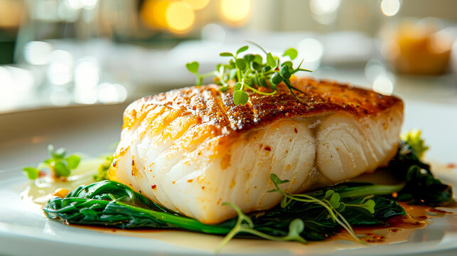 Gourmet Black Cod Delight: A Stunning Dish in a Luxurious Setting