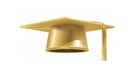 Shine in success! Gold chrome graduation cap clip art. Celebrate achievements with elegance. Perfect for invitations