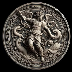 Greek god Hermes in ancient Greek style