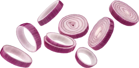 Foto auf Leinwand Red onion rings isolated © xamtiw