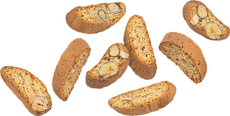 Cantuccini cookies isolated on white background