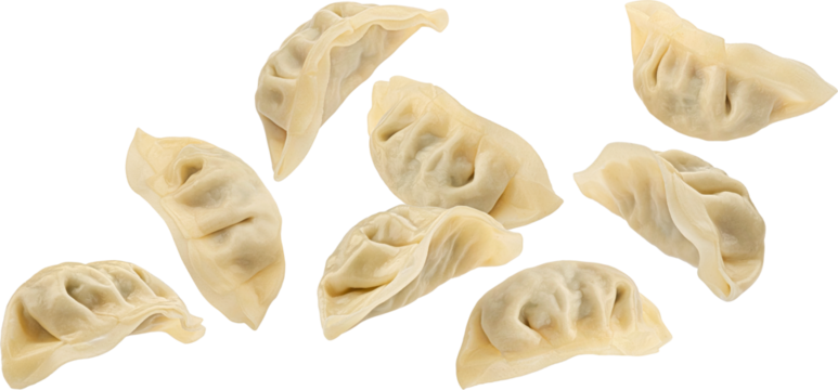 Falling Chinese Gyoza dumplings