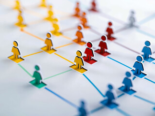 Colorful Organizational Chart With Connected Figures
