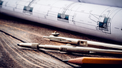 drawing supplies on building design drawings