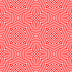 Optical ornament. Seamless pattern. Geometrical backdrop. Op art background. Geometric wallpaper. Modern motif. Digital paper. Linear textile print. Web design. Abstract image. Vector work.