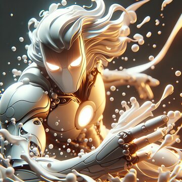 Futuristic Armored Alien: A Radiant Sci-Fi Depiction of Mysterious Intensity and Thoughtful Contemplation