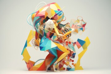 Evoking the energy of a live performance through visual art  low poly