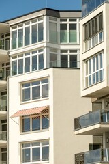 modern house front with glazing