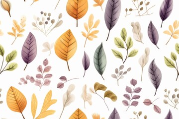 Autumnal Leaves Pattern - obrazy, fototapety, plakaty