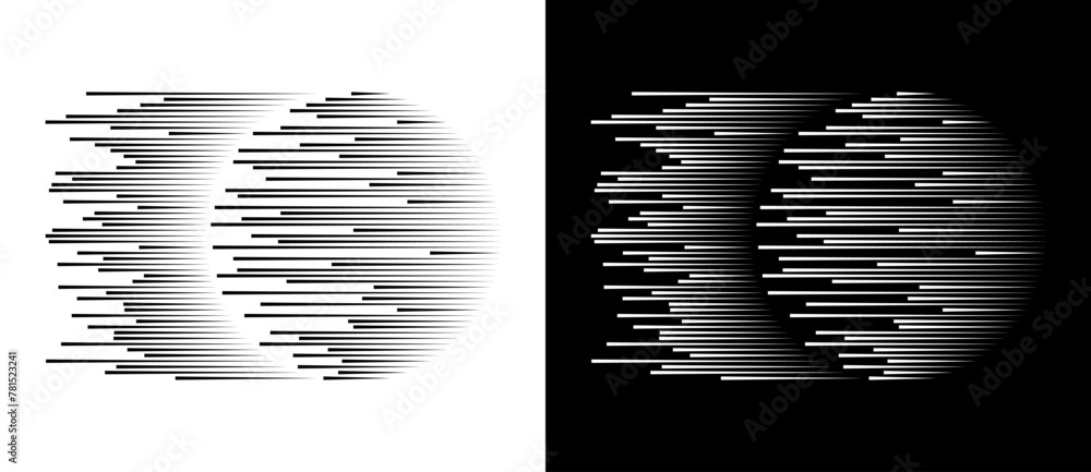 Leinwandbilder dynamic parallel lines in circle. abstract art geometric background for logo or icon. black shape on