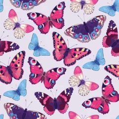 Deurstickers Vector pattern with high detailed vivid butterfly © olga_igorevna