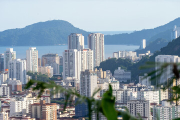 Fototapeta na wymiar Skyline of Santos, SP, Brazil. April 3 2024.
