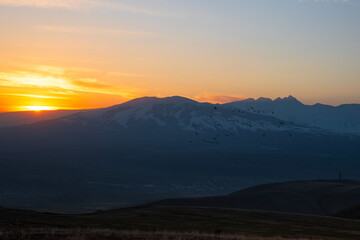 sunset in the mountains