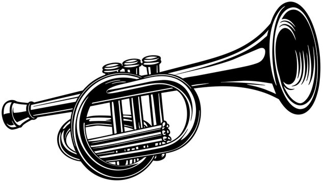 Brass Harmony Trumpet Vector Illustrations for Musical Designs