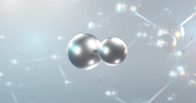 Hydroxide rotating 3d molecule, molecular structure of diatomic anion, seamless video