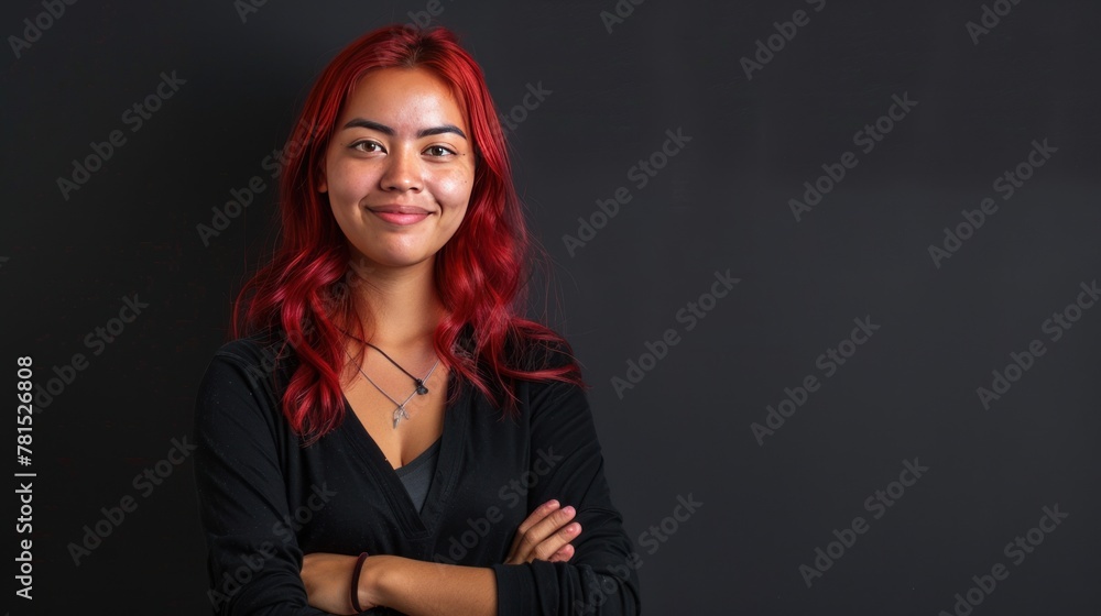 Wall mural a young white nepali woman with red hairs