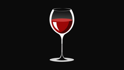 Exquisite Wineglass on Black Background Elegance in Every Sip