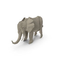 Intricate Paper Elephant 3D Model PNG - Ideal for Crafting Tutorials and Educational Art Projects