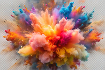 Obraz na płótnie Canvas Holy color explosion isolated on transparent png background