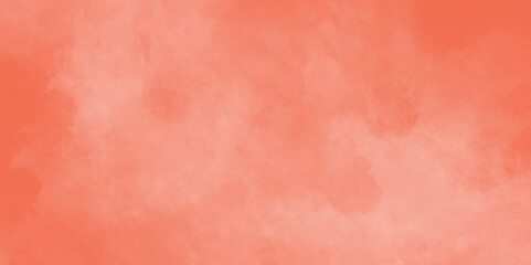 orange watercolor painting soft textured on wet white paper background. Painted red wall. Blank horizontal wallpaper. watercolor picture painting. vintage paper with space for text or image. 