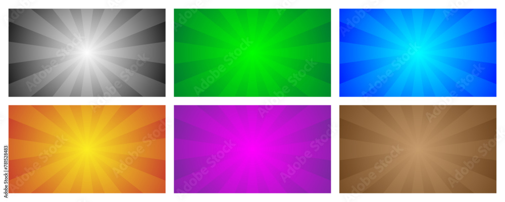 Aufkleber sunburst pattern background with different colors. summer banner. vector illustration background. sa