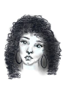 Chica de pelo rizado