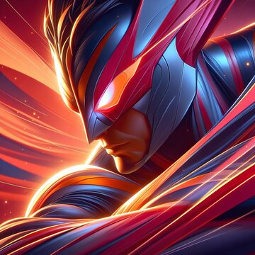 Futuristic Armored Alien: A Radiant Sci-Fi Depiction of Mysterious Intensity and Thoughtful Contemplation