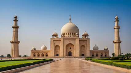 Fototapeta na wymiar Long view of Taj Mahal, Agra, India
