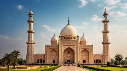 Long view of Taj Mahal, Agra, India