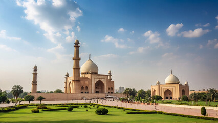 Fototapeta na wymiar Long view of Taj Mahal, Agra, India