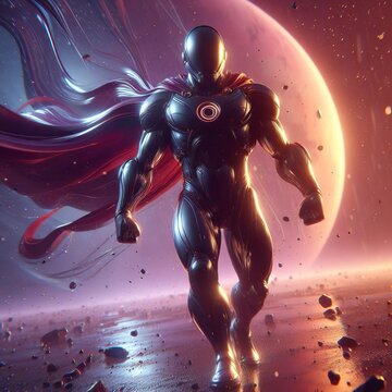 Futuristic Armored Alien: A Radiant Sci-Fi Depiction of Mysterious Intensity and Thoughtful Contemplation