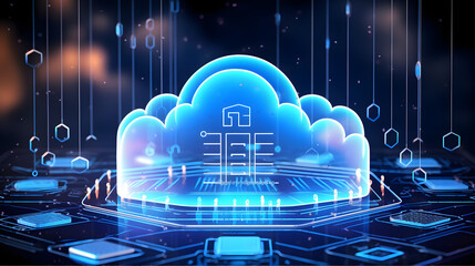 Cloud Computing Technology Concept Transfer Database to Cloud