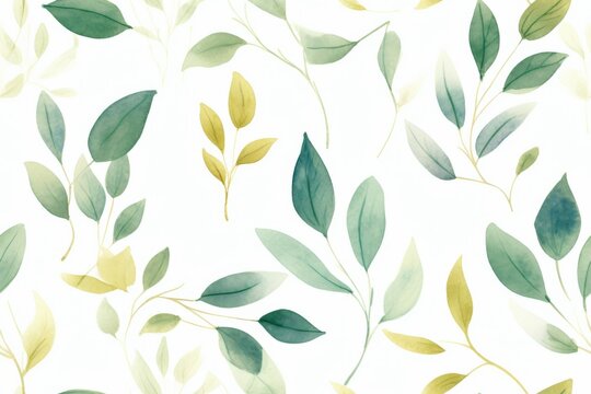 Elegant Watercolor Leaves Pattern