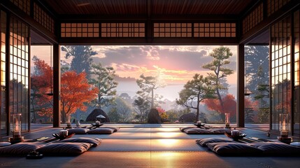 Mount Koya Temple Lodgings A Serene Shojin Ryori Meal Experience Embodying Buddhist Principles of Compassion and Mindfulness - obrazy, fototapety, plakaty