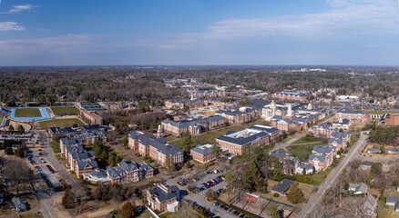 Christopher Newport University Aerial Panorama  View. Newport News, Virginia. 