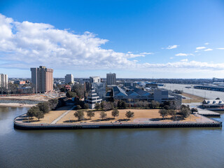 Newport News, Virginia, USA, Aerial photo of Victory Landing Park.