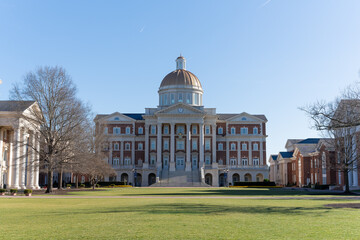 Christopher Newport University, The Great Lawn and Christopher Newport Hall, no people, CNU.