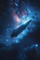 Obraz premium a futuristic space technology and galaxy