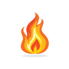 Orange and red flame icon vector illustration on white background