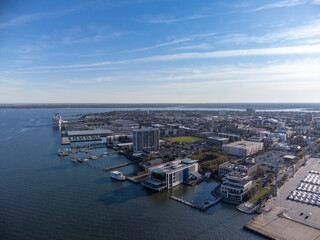 Downtown Charleston, South Carolina, USA, aerial view.